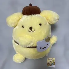 ポムポムプリン　BIGぬいぐるみ　どうぶつさん帽子とポシェット　サンリオ
