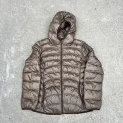 old uniqlo ダウンジャケット y2k 短丈 光沢 モンベル 似　茶色