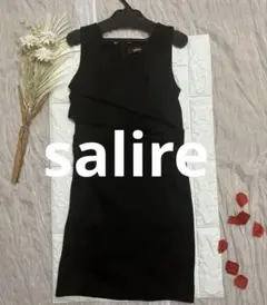 salire サリア　ノースリーブ ドレープワンピース ブラックのサムネイル