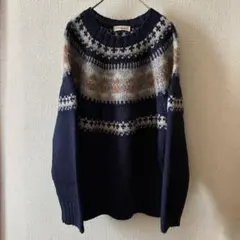 サマンサモスモス sm2 求心ジャガードプルオーバー ニット　ネイビー