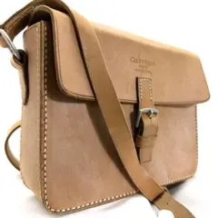 超希少 クレージュ ヌメ革 ショルダーバッグ マグネットフラップ ロゴ型押し