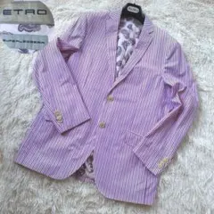 【美品】ETRO（エトロ）テーラードジャケット ストライプペイズリー総柄のサムネイル