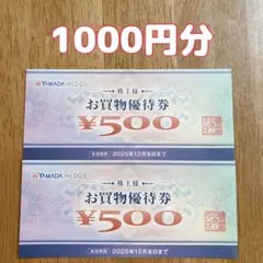 【1000円分】ヤマダ電機　お買物優待券 株主優待券