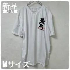 【新品未使用】 メンズ Mサイズ Tシャツ 白 海外Sサイズ ヤシの木 ホワイト