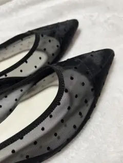 launa lea ドット柄 ポインテッドトゥ フラットシューズ 24.5cmのサムネイル