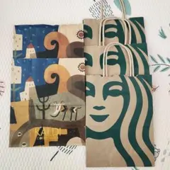 KALDIとスターバックスのショップ袋4枚セット