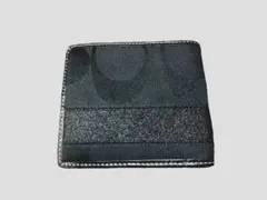 【本日まで 最終値】Coach 2つ折り 財布 ブラック シグネチャー メンズ