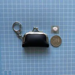 ミニがま口☆国産本革ブラック☆ハンドメイド⑥