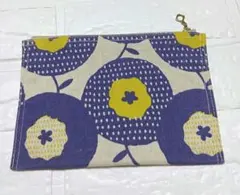 ハンドメイド　花柄ポーチ 北欧柄 通帳ケース