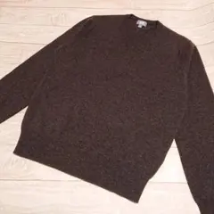 UNIQLO ダークブラウン Vネック カシミヤ100%セーター Sサイズ