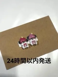 リルリンリンネイルパーツ 赤ピンク 2個セット