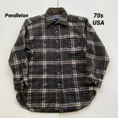 Pendleton ウールネルシャツ 70s Mサイズ　USA