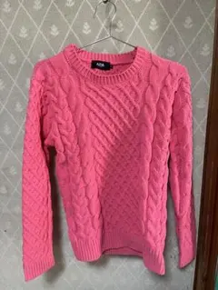 AZUL by MOUSSY ケーブルニット セーター M メンズ ピンク