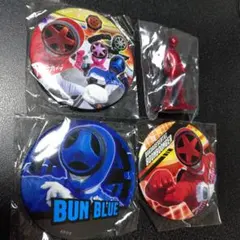 ブンブンジャー 缶バッジ チョコスナックフィギュア ブンレッド ブンブルー