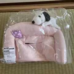 スヌーピー マスコット付きティッシュカバー ピンク