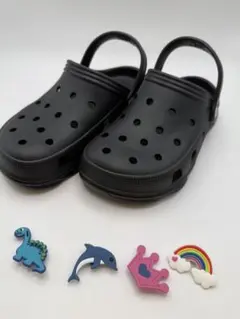 キッズ クロッグサンダルブラック21cm相当サイズ33 軽量 ウォーターシューズ