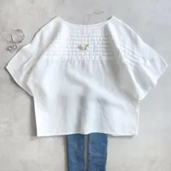美品 ◆ URBAN RESEARCH DOORS ブラウス　リネン　ピンタック