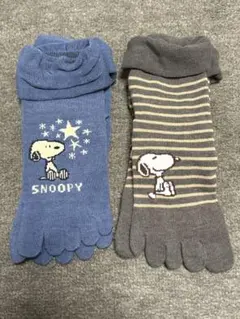 スヌーピー 5本指ソックス 2組