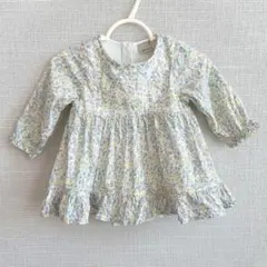 〔petit main〕 花柄チュニックドッキングロンパース 70