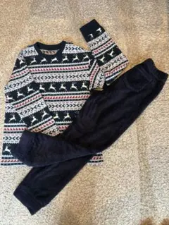 ☆てるてる様分　ユニクロキッズ　フリースパジャマ/サイズ160/シカ柄