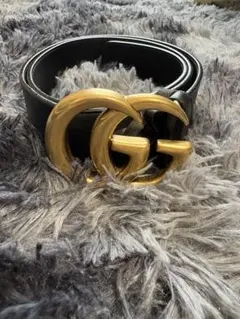 GUCCI ダブルG バックル レザーベルト ブラックのサムネイル