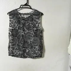 コクレ シースルー トップス 花柄 ノースリーブ