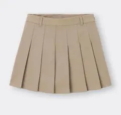 GU プリーツミニスカート ベージュ M