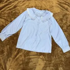 フリル付き長袖シャツL