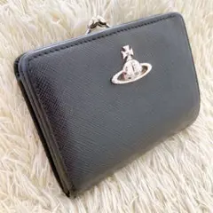 Vivienne Westwood 二つ折り財布 ブラック がま口 オーブ