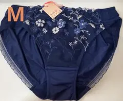 新品　トリンプ　アモスタイル　ショーツ　ネイビー　紺色　花刺繍　Mサイズ