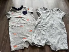 ベビーギャップ　3M 6M 60 ロンパース　半袖　グレー　潜水艦柄　チャック