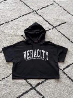 フード付きクロップドTシャツ SS (130)