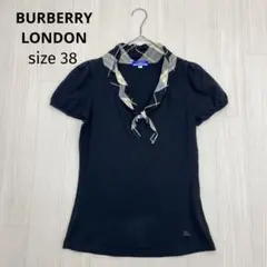 ☆ BURBERRY LONDON チェック ボウタイ パフスリーブ カットソー