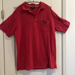 Burberry バーバリー半袖ポロシャツ　ポケット付き　レッド　サイズL 洋服