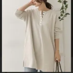 定価8640円【新品未使用】リバイバル裏毛ヘンリーネックチュニック