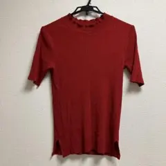 GLOBAL WORK 半袖ニット L レッド　Lサイズ