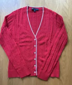 Brooks Brothers 透かし編みカーディガン レッド Sのサムネイル