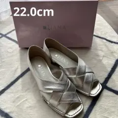 美品　Diana シルバー クロスストラップパンプス