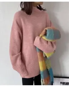 5G ストレッチカラーハイネックプルオーバー