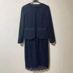 【スーツ セットアップ ワンピース&ジャケット2点セット】ネイビー11号