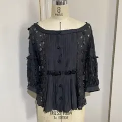 Blumarineパーツ付きレース半袖ブラウスのサムネイル