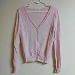 ハロッズ　ピンク Vネック カーディガン 長袖