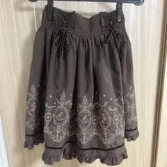 axes femme ハイウエスト刺繍スカート M ブラウン