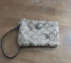 Coach ロゴ柄 ポーチ ベージュ