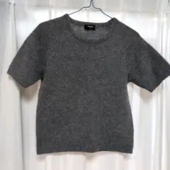 ユニクロ グレー 半袖ニット Mサイズ