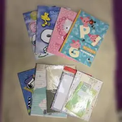 スヌーピー・ハローキティ ノートセット&レターセット