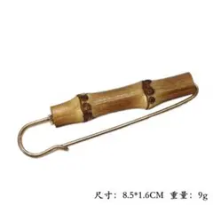 バンブー キルトピンブローチ ゴールド金具 ナチュラル ストール留め 大人上品