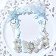 トレカケース ホイップデコ 推し活 白 水色 ブルー スカイ 青 No.130