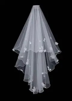 ホワイトチュールウェディングベール 100cm