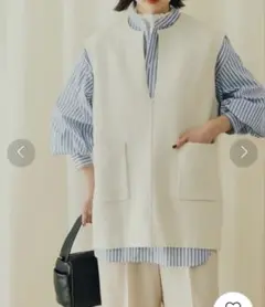 スキッパーニットベスト ノースリーブ ポケット付き